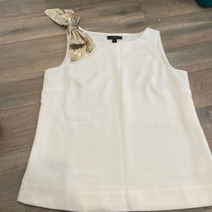 Sequin bow shoulder top